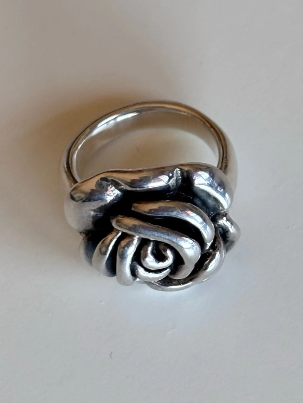 925 Sterling Silver Rose Ring – Vintage Floral Statement Ring